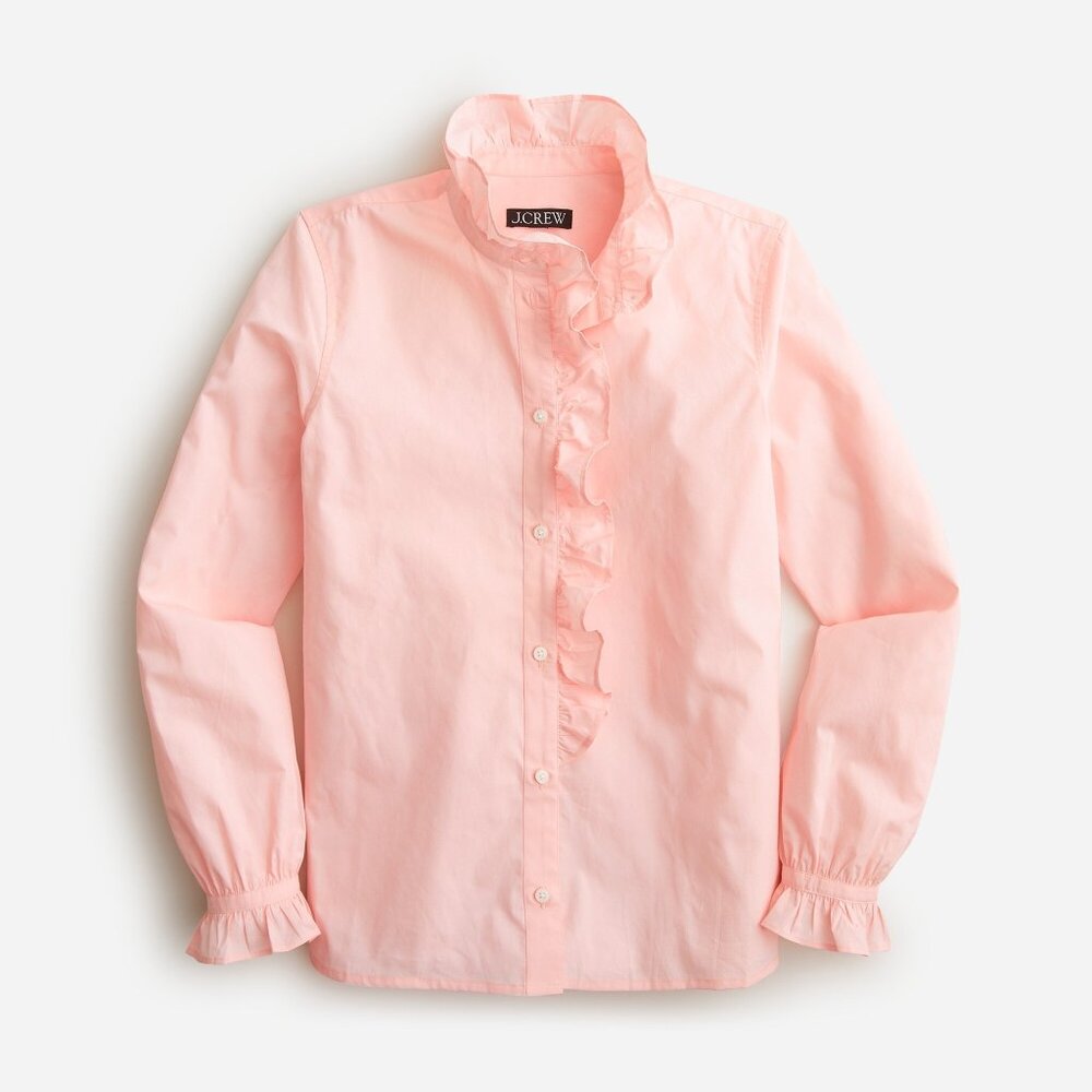 Jcrew WHITE Cottage top in cotton poplin Item BP622